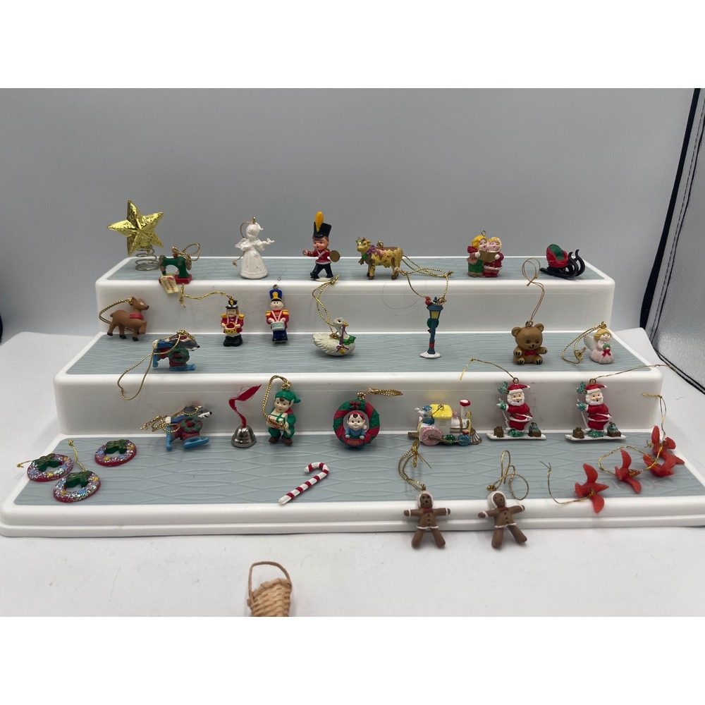 Miniature Christmas Ornaments Lot of 33 Various Characters 1"-1.5"